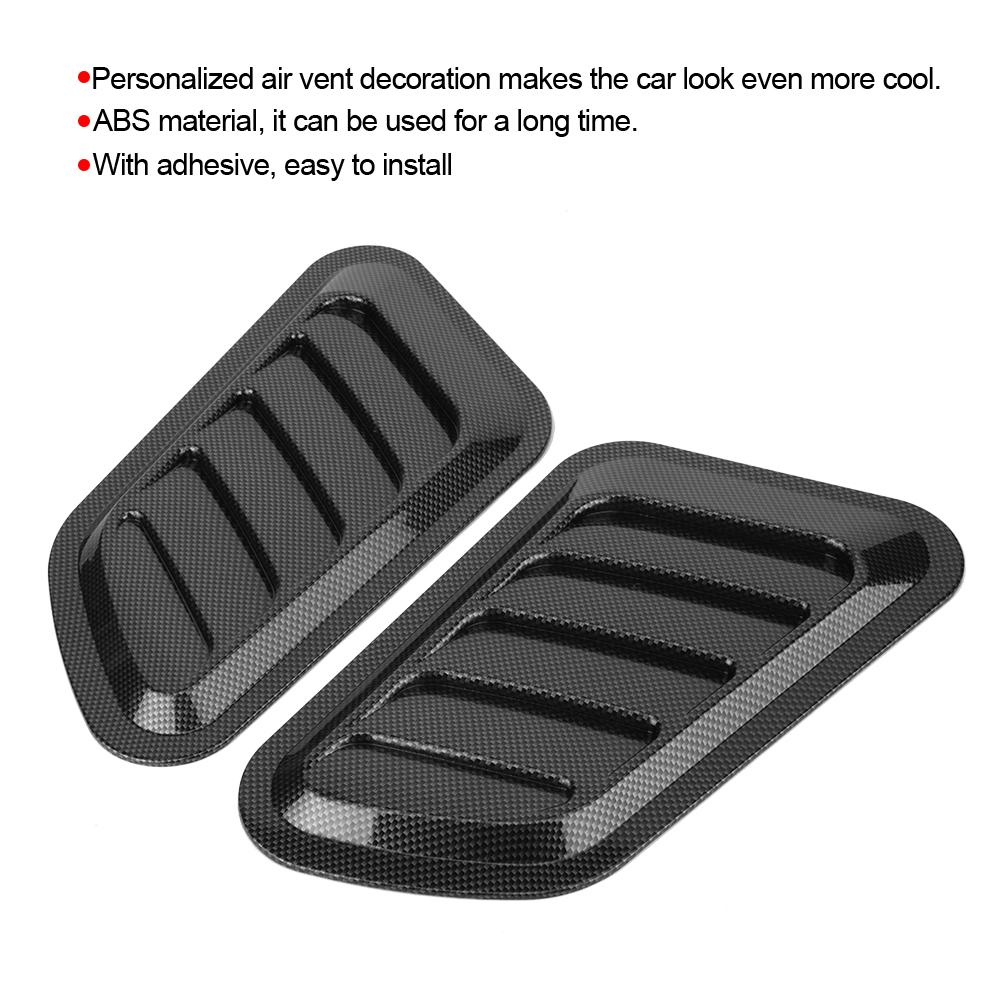 2Pcs Car Decorative       Hood Vent Cover Car Decoration Accessories