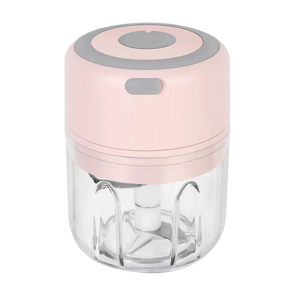 Electric Garlic Chopper 250ml Cordless Operation Multifunctional Detachable Mini Food Chopper for Ginger Onion Pink
