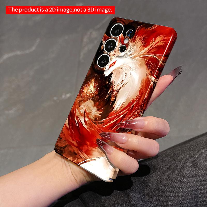 2DFlat Samsung Phone Case Red Fox Spirit Art Phone Case Applicable To Galaxy S22 S23 S24 S25ULTRA S26 A12 A13 A14 A15 A16