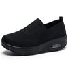 Fashion Spring White Casual Shoes Air Cushion Platform Sports Shoes Women Breathable Sneakers Thick Sole Slip On Knitting Walking Shoes