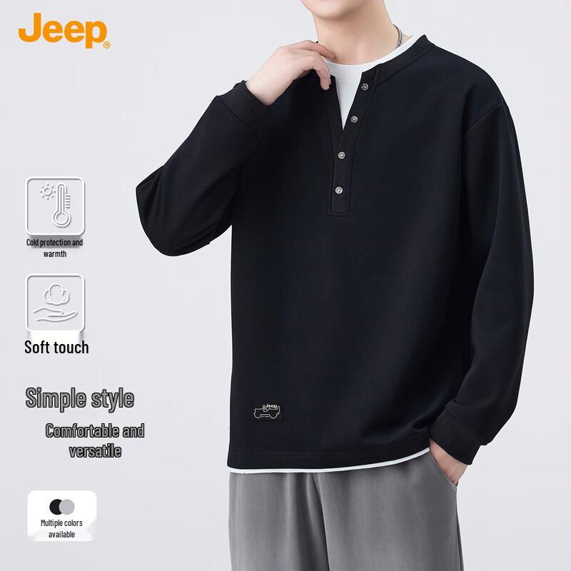 Jeep Men's Faux Two-Piece Casual Sweatshirt