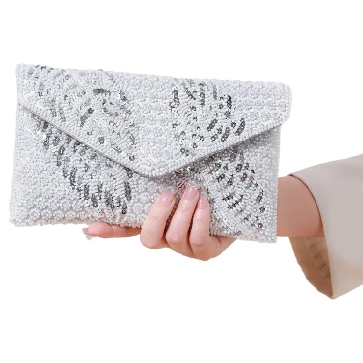 

Beaded Sequins Shoulder Bags with Chain Strap Trendy Clutches Purse Ladies Evening Bag Crossbody Purses for Women срібний