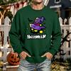 Men's Halloween Printed Long Sleeve T-Shirt Crewneck Casual Sports Top Unisex for Couples