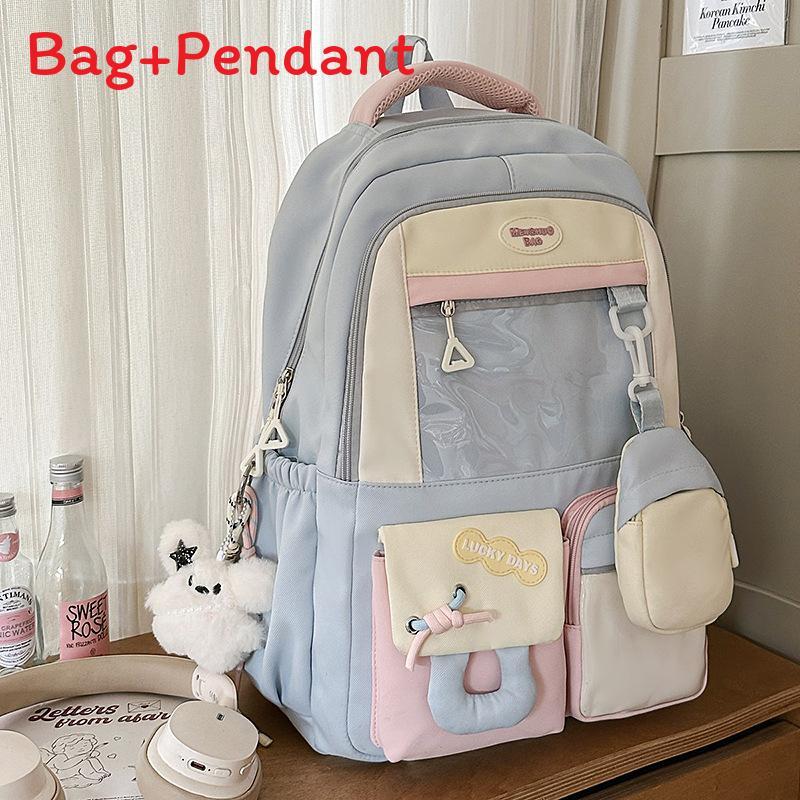 Sweet Girl Backpack With Fabric For School Use