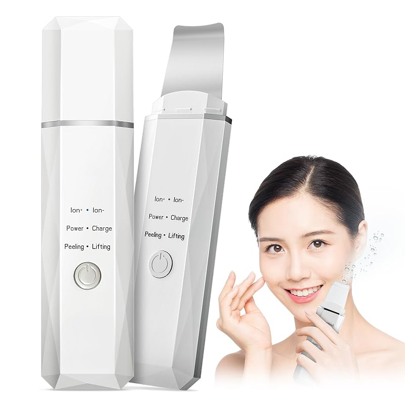 

water peeling Facial beauty device ultrasonic vibration [24,000 times/second latest model] Ultrasonic peeling pore care USB charging ion facial device