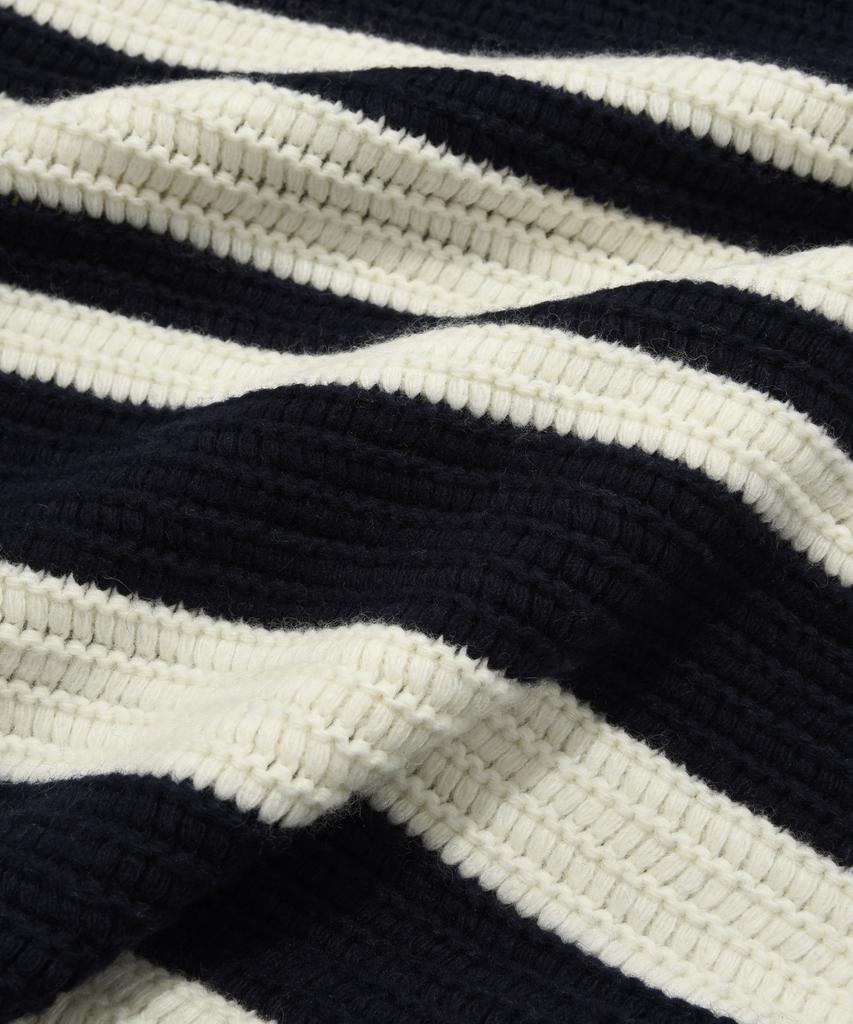 COVERNAT Two-Tone Striped Crew Neck Knit Navy