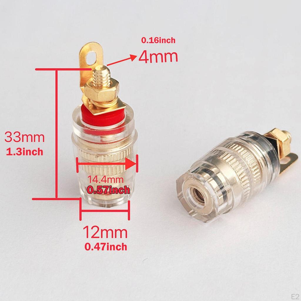 Speaker Binding Posts Banana Jacks 4mm Brass Plugs Heavy Duty Terminal Connector Copper Plug