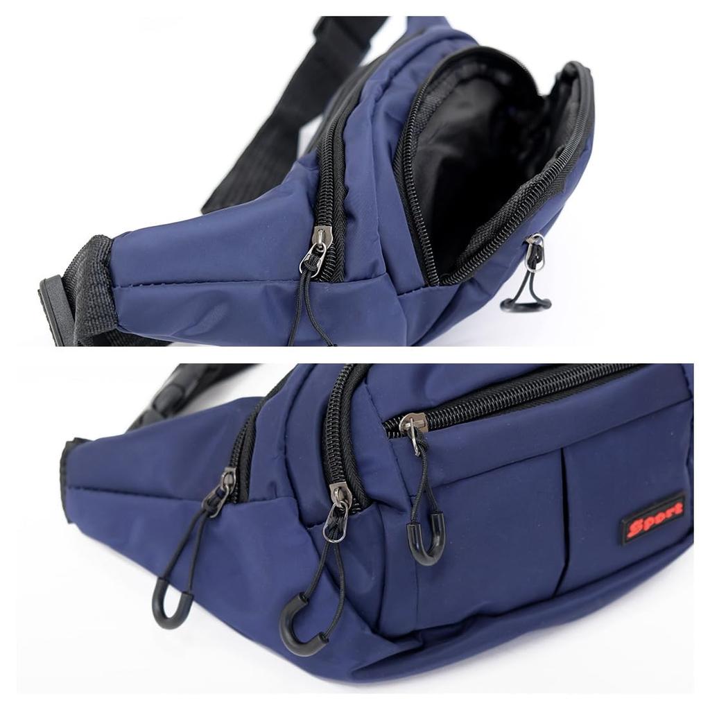 BEEL Waist Pouch for Men and Running and 4 Black Women, Pouch, Travel, Work, Lightweight, Pockets, Sports,