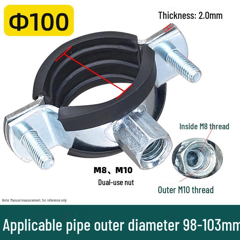 Heavy-Duty Galvanized Metal U-Bolt Pipe Clamp Hanger for PVC and PPR Drain Pipes