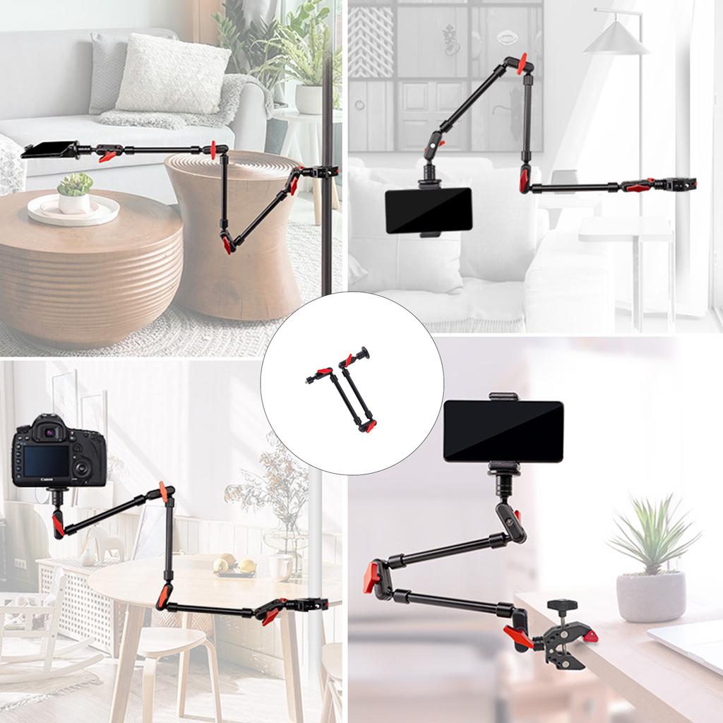 Flexible Arm Mount Articulating Arm Mount 360 Degree Ball Head Rotation Stand for DSLR Camera Live Streaming Studio