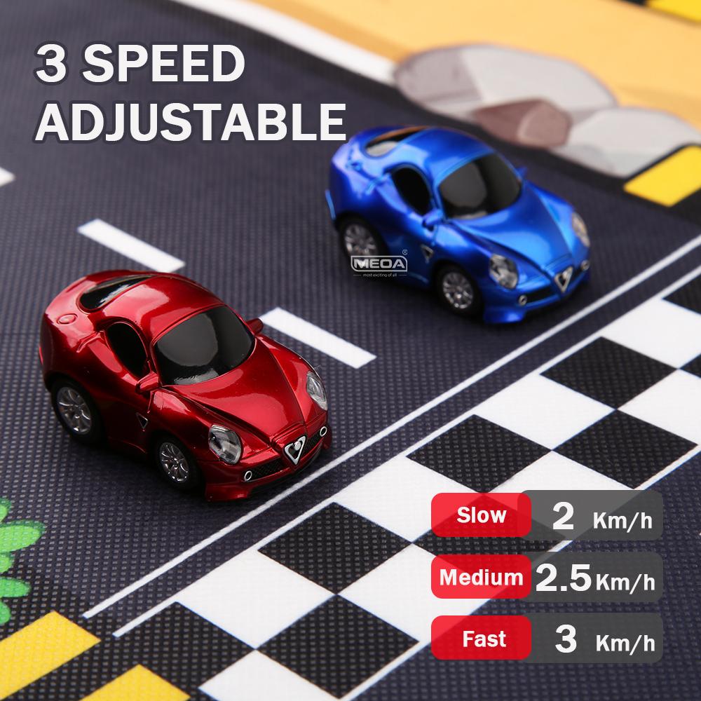 Wltoys Q7201 1/72 Adjustable Speed Mini RC Car&Runway Mat 2.4GHz Gyroscope Remote Control Car with Lighting Racing Toy