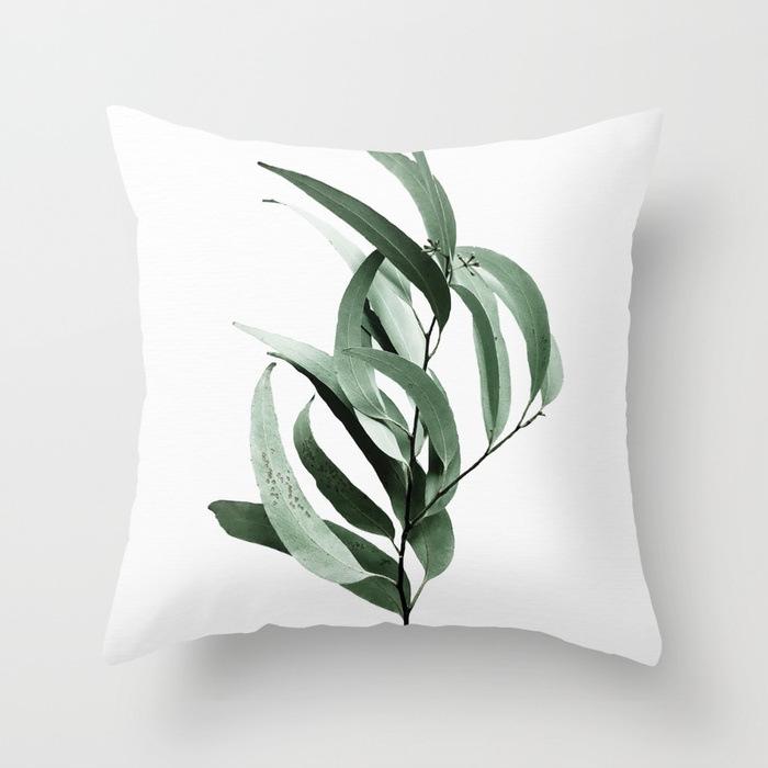 Green Tropical Leaf Pillow Cover Fleshy Polyester Pillow Cushion Cover Decoration Salon Home Decor Throw Pillows Car Seat Chair
