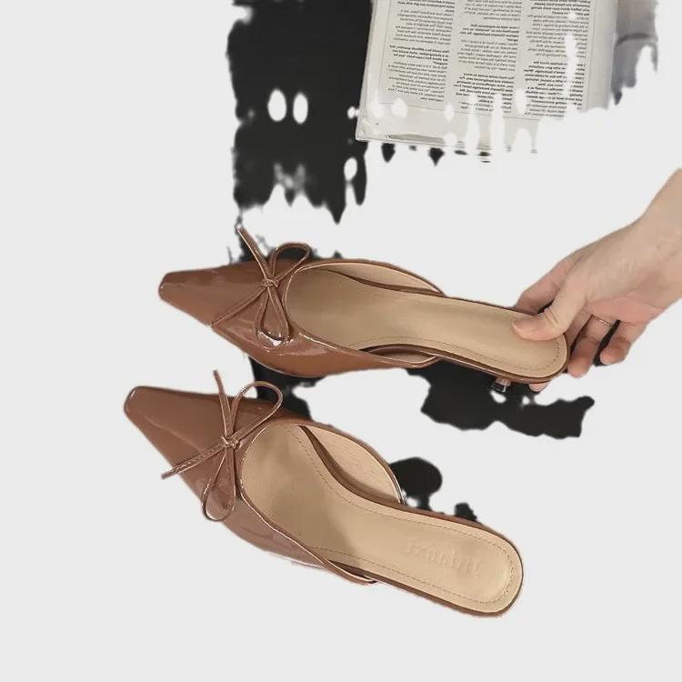 "Autumn 2024 French Fairy-Style Mary Jane Shoes with Bow, Size 42, Low Heel"