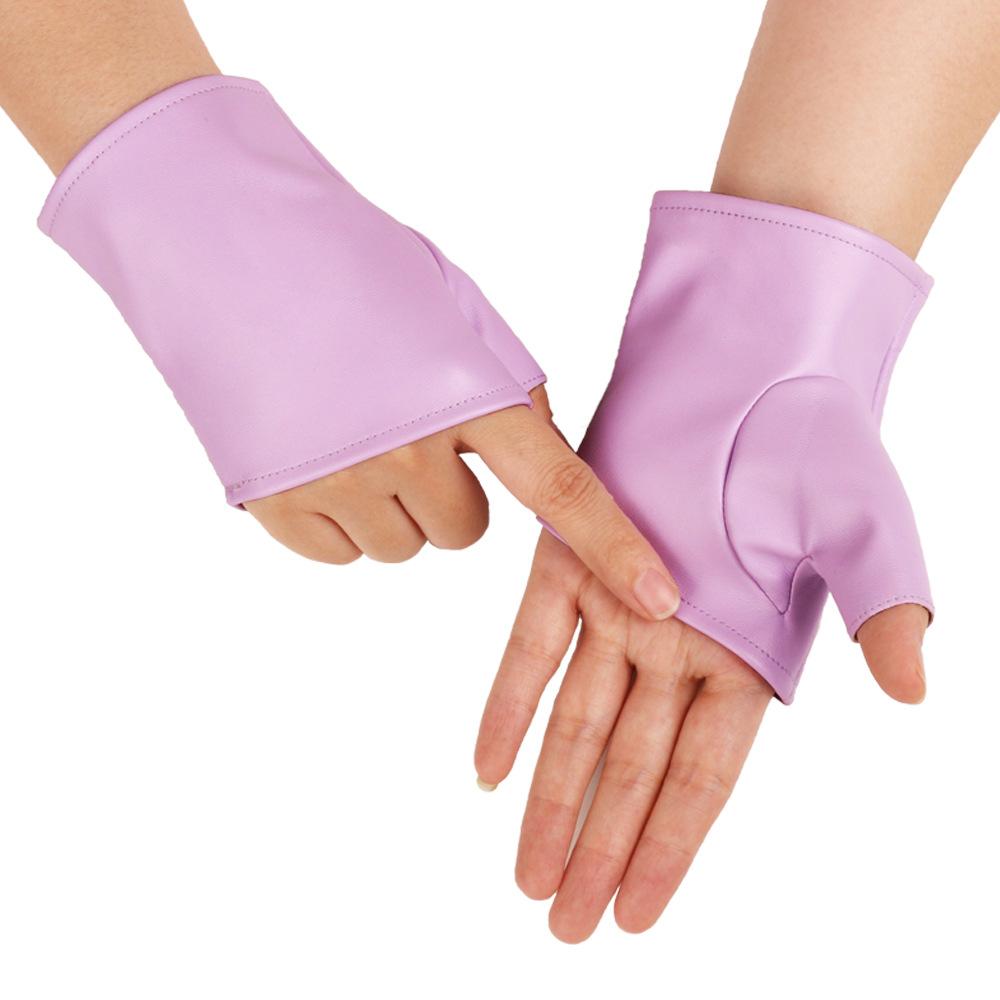 Taniec Rękawiczki Skórzane Damskie Półpalcowe PU Klub Nocny Pole Dance Taniec Uliczny Występ Rękawiczki do Występu Taniec Gwiazd