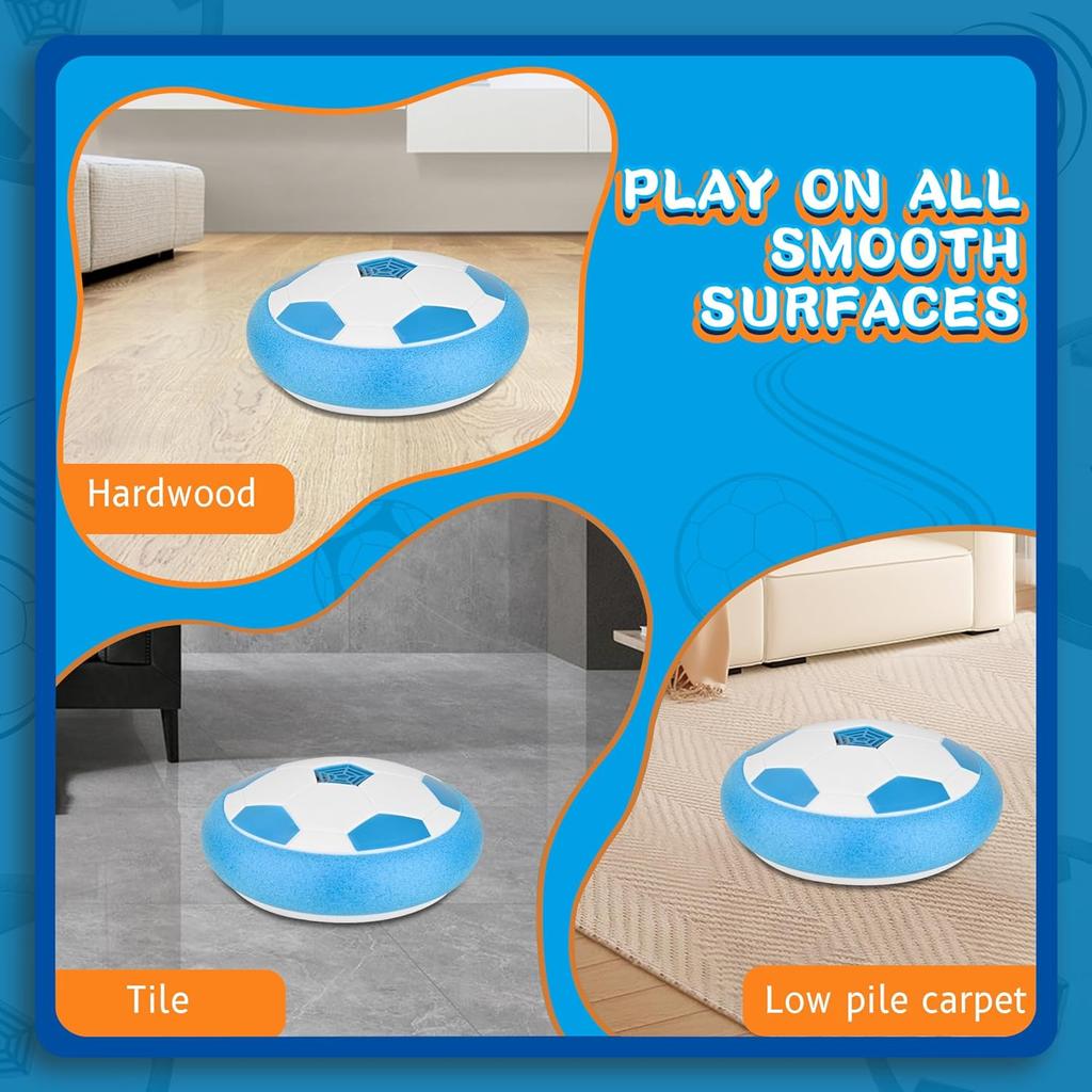 LED Hover Soccer Ball, Air Soccer Indoor Floating with LED Light, Indoor Soccer Game for Young Boys and Girls, Birthday Gifts for Young Kids, Toys