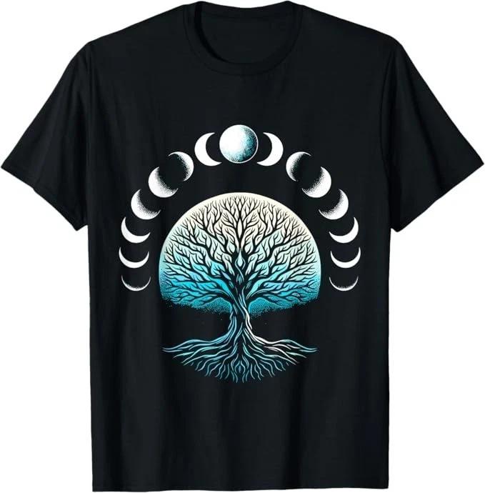 Unisex Adult Casual Graphic Tree of Life Moon Phases Spiritual Natu... XXXXL