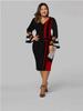 2024 Plus Size Mesh Splicing Long Sleeve Bodycon Dress for Women