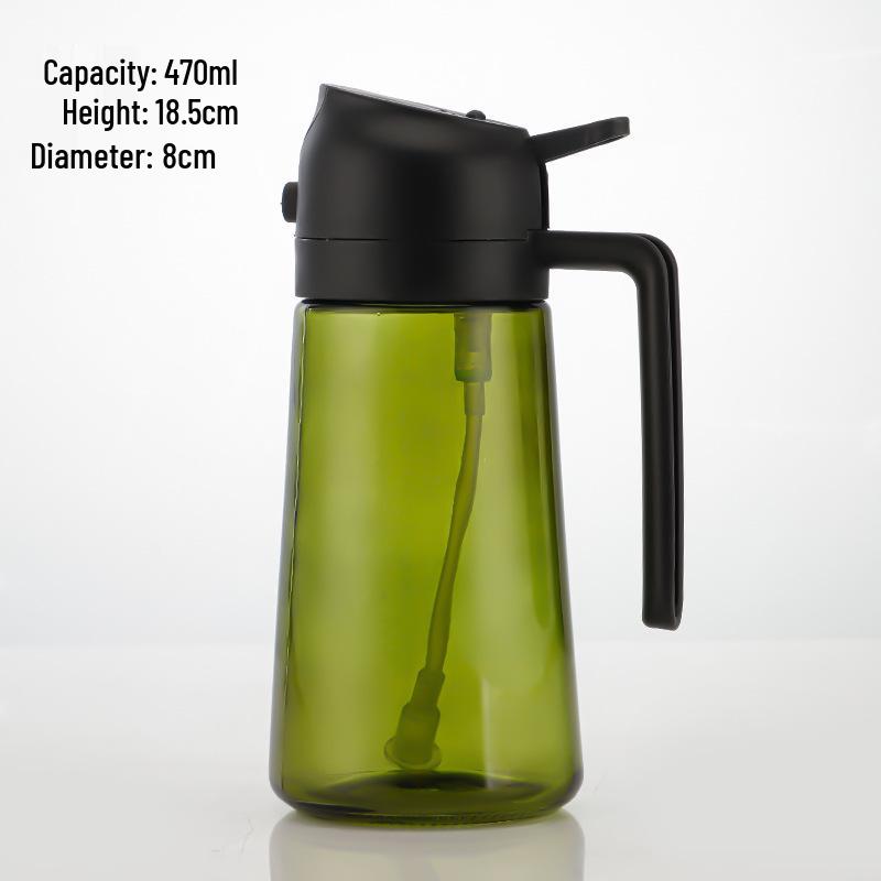 Dual-Use Automatic Oil Dispenser: Leak-Proof Glass Bottle for Spraying and Pouring, Large Capacity