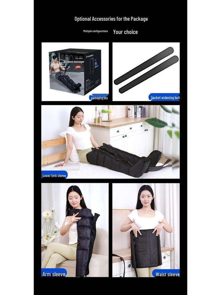 Six-Chamber Air Wave Leg Massager for Sports Recovery