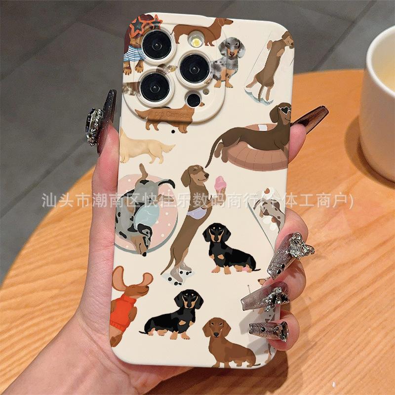 Cute Dachshund fits iPhone 16 Pro/17 phone cases, iPhone 15 protective cases, 14 Pro/13/12/11