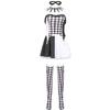 S-XL Drag Queen Vampir Clown Karomuster Harlekin Halloween Dämon Kostüm
