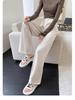 Ai Xuan Grey Acetate Wool Straight Leg Trousers - 2025 Autumn/Winter Women's High-End Narrow Leg Casual Pants