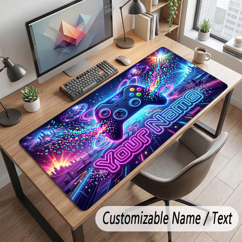 Spielcontroller-Thema Benutzerdefiniertes Mauspads Personalisierter Druck Name Text Schreibtischunterlage Für Home Office Tischdekoration