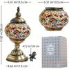 Handcrafted Turkish Mosaic Table Lamp - Halloween Pumpkin Night Light, 3-Color Dimmable Glass Bedside Lamp With Metal Base, Includes Bulb