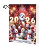 Weihnachts-Adventskalender 2026, Schneemann 24-Tage-Countdown-Box mit Acryl-Aufhänger für Mädchen Jungen Anhänger, Festlicher Baumschmuck, Feiertagsgeschenk Kinder