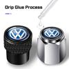 2026 Hot For Volkswagen VW 4pcs Metal Car Wheel Tire Valve Cap Stem Covers Accessories For Volkswagen VW R Polo Golf 8 Tiguan Pa
