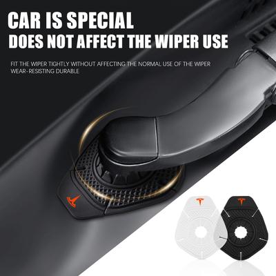 2pcs Car Windshield Wiper Arm Hole Protection Cover Silicone Dust Cover For Model 3 S X Y Roadster Valve Auto Styling
