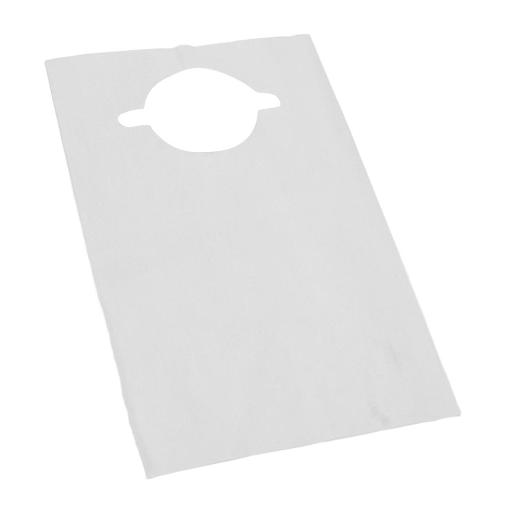 100pcs Disposable Adult Bib Waterproof Restaurant Beauty Salon Dental Bib for Elderly 15.7 X 23.6 Inch White
