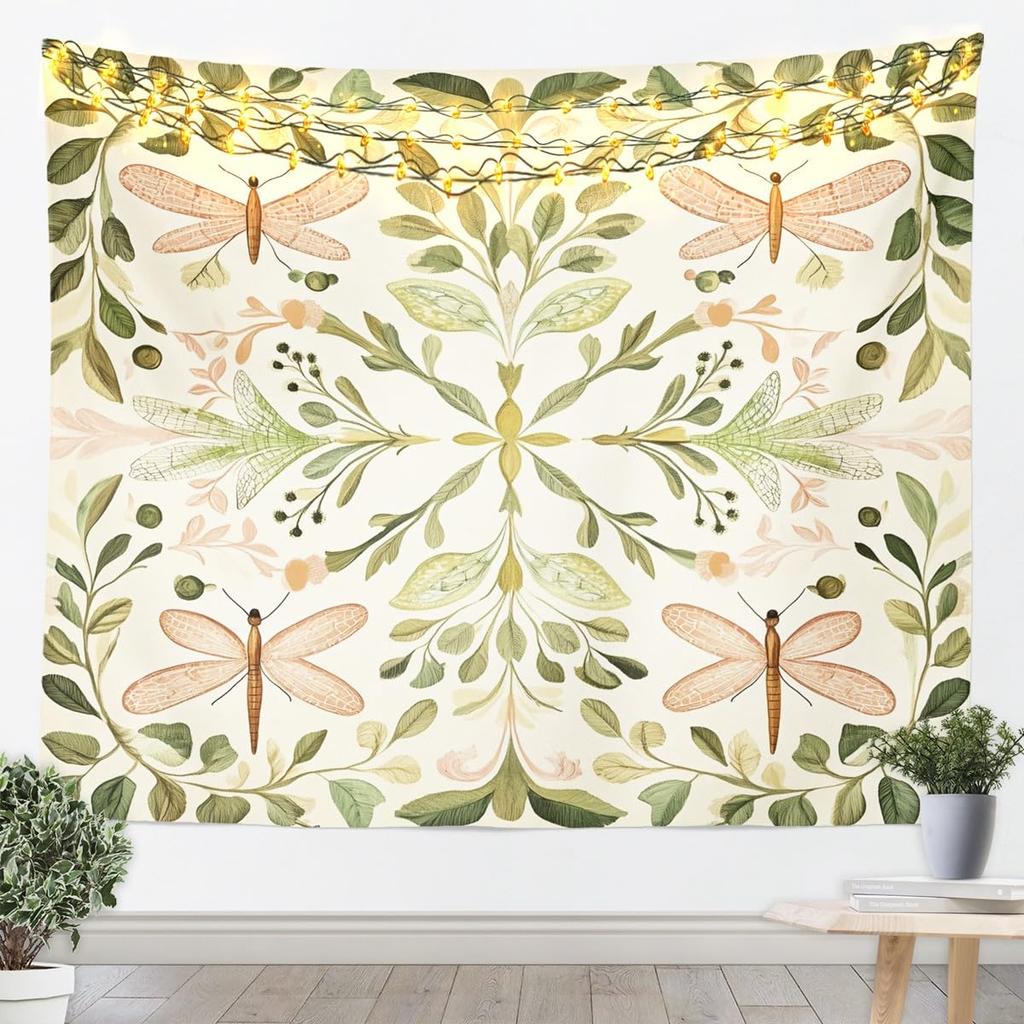 Butterfly Tapestry Glitter Diamonds Print Wall Art Luxury Elegant Blue Wall Hanging Blanket for Living Room Bedroom Home Decor