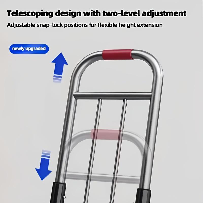 Folding Trolley with Retractable Handle, Sponge Handles - Ergonomic Design for Effortless Cargo Handling, Indoor/Outdoor Use, Versatile Mover