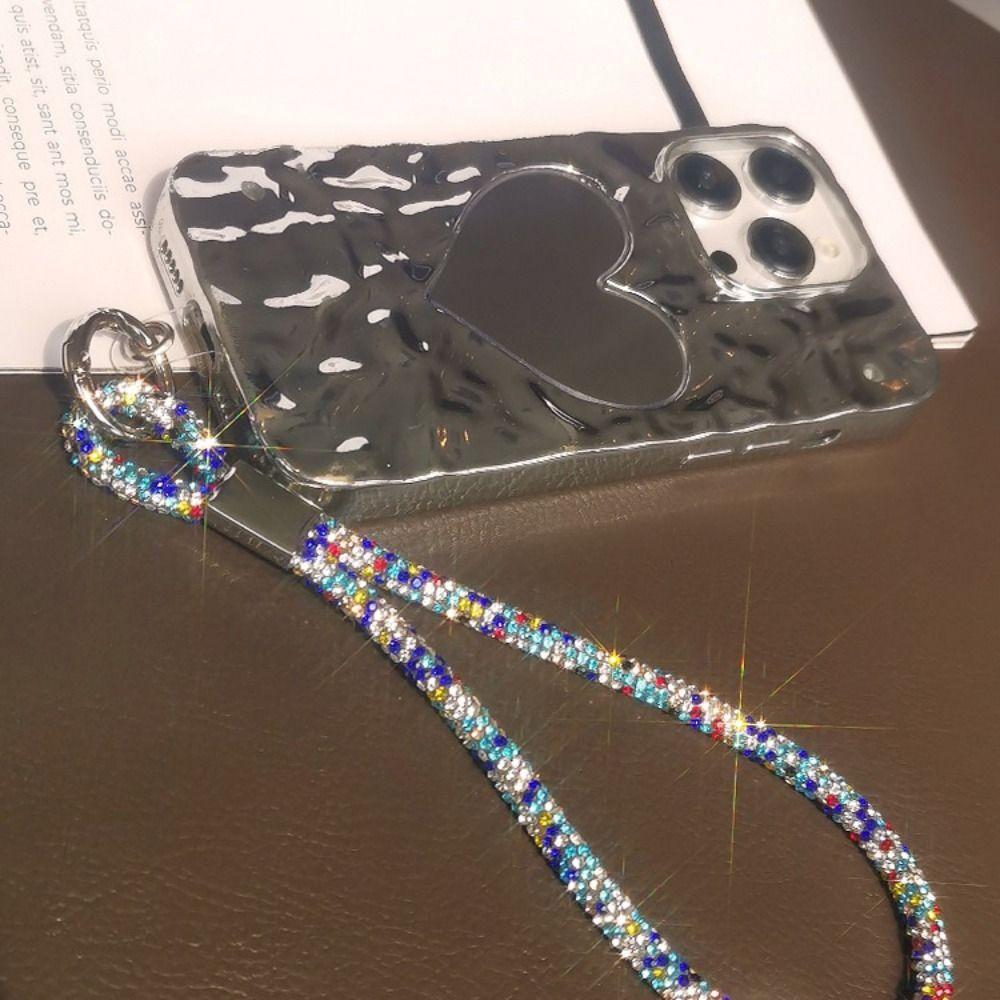Glitter Rhinestone Phone Lanyard Bling Bling Anti-lost Wrist Rope Phone Accessories
