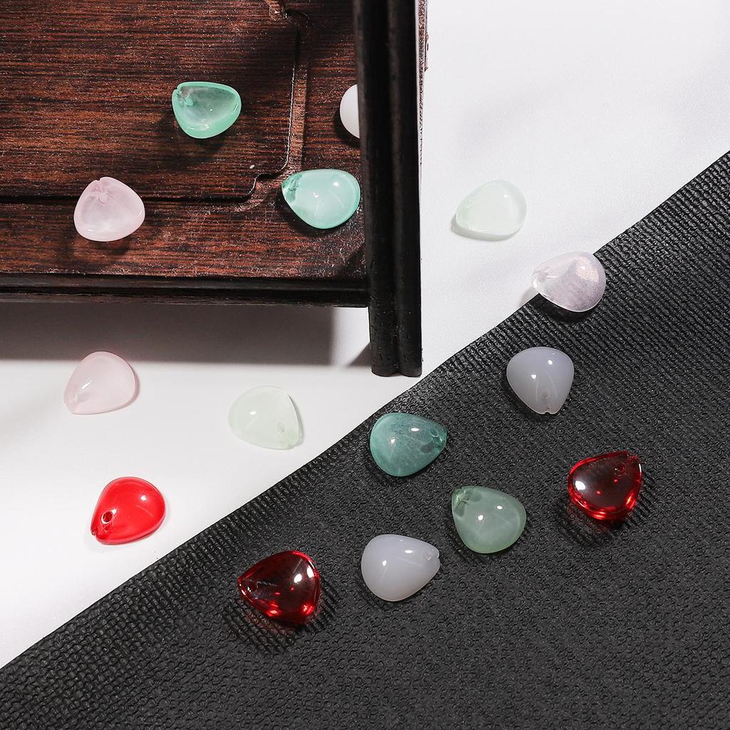 10 Stück 12 x 10 mm kleine Löffel-Blumen-Charms, Glasperlen für Schmuckherstellung, DIY-Armband, Halskette, Ohrringe, Zubehör