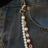 Exquisite Luxury Imitation Pearl Flower Pants Chain Hip Hop Waist Chain Versatile Jeans Chain  Clothing Accessories Gifts