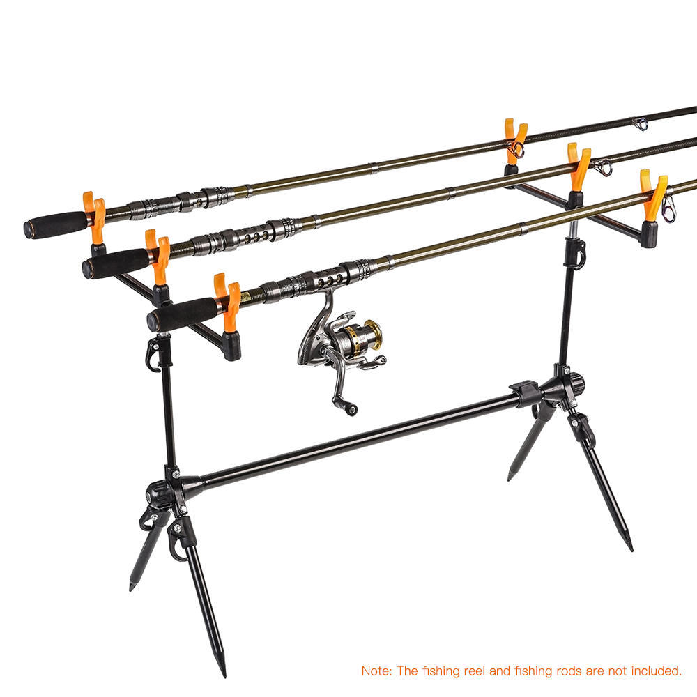 Lixada Adjustable Retractable Carp Fishing Rod Pod Stand Holder Fishing Pole Pod Bracket Fishing Tac
