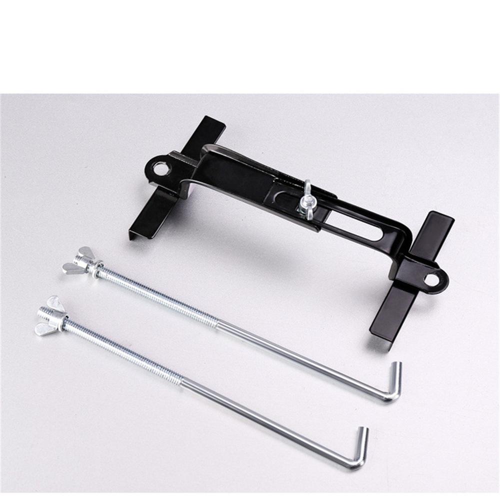 Universal Black Battery Tray Car Storage Battery Holder + Hold Down Clamp Safe