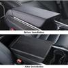 Matte Carbon Fiber ABS Armrest Box Panel Trim Cover for 2017-23 Tesla Model 3 Y