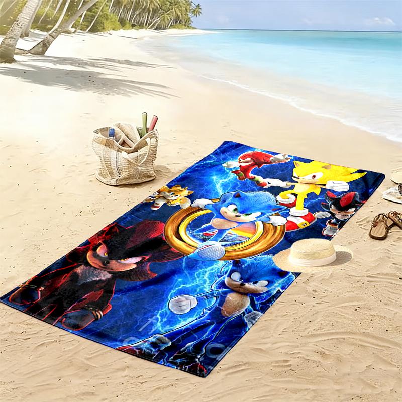 1pc SONIC Beach Towel, Outdoor Activities Perfect Summer Travel Supplies, As A Gift for Festivals