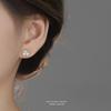 S925 Sterling Silver Clover Stud Earrings, Dainty Fresh Fashion Floral Jewelry for Women