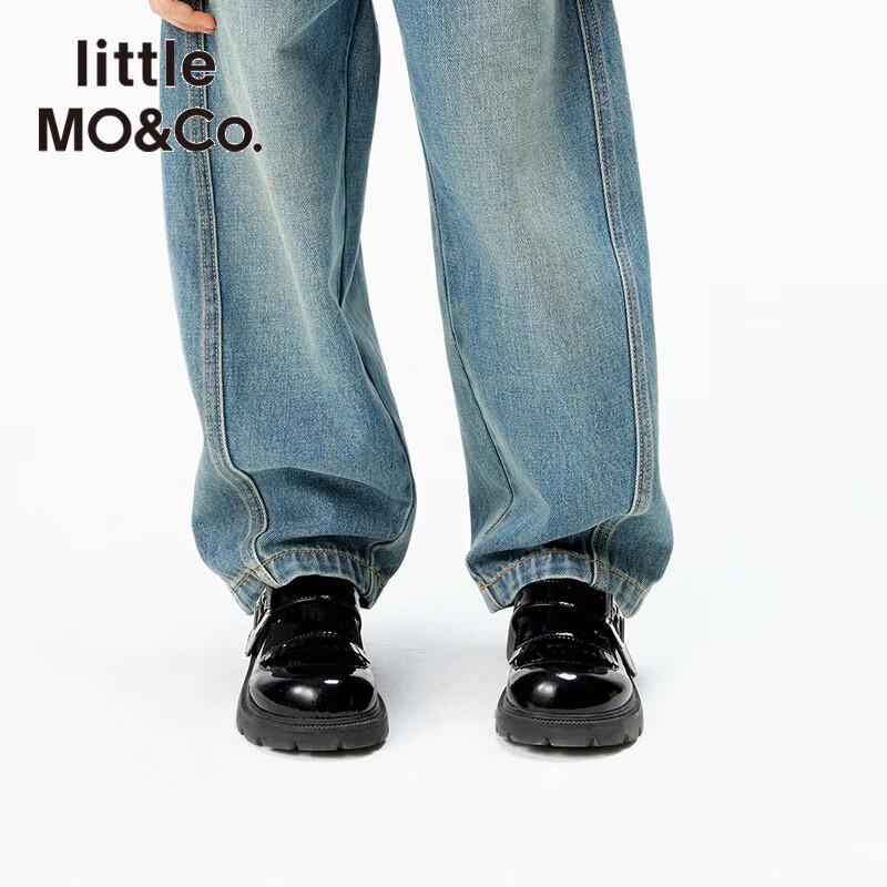 little MO&Co. Kids' Unisex Autumn Denim Wide-Leg Banana Jeans