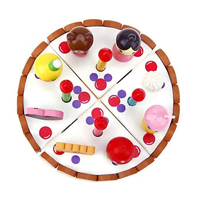 Simulare jucării de bucătărie din lemn pentru bebeluși, joc de simulare, tăiere tort, jucării alimentare pentru copii, jucării din lemn pentru naștere cu fructe