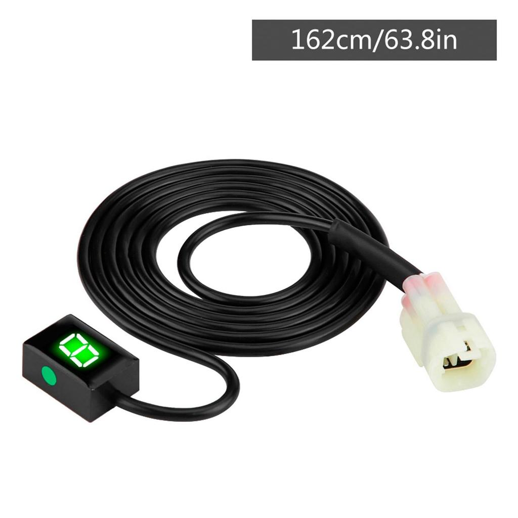Waterproof Motorcycle Gear Indicator LED Shift Light Gear Indicator Display Speedometer Digital Shift Lever Sensor for Kawasaki (Green Light)