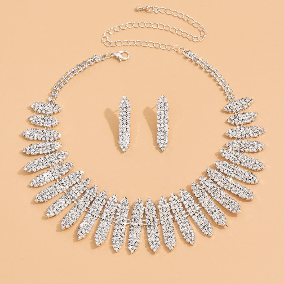 

Свадебный комплект, женские украшения, Amazon, полное ожерелье, серьги, двухкомпонентное свадебное платье, аксессуары, свадебные украшения