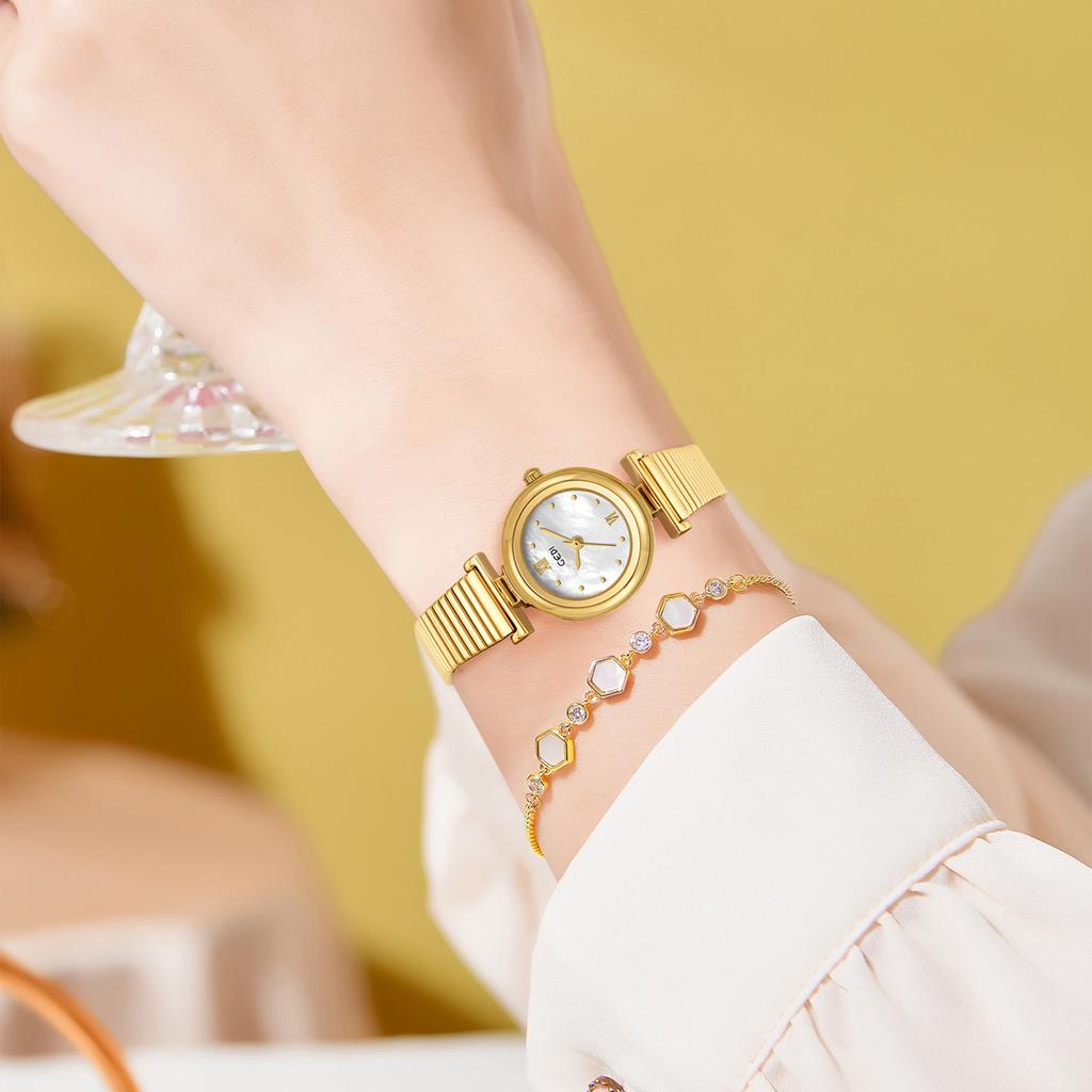 Niche high-end waterproof women's watch high-value fritillary plate quartz watch women's small and exquisite watch