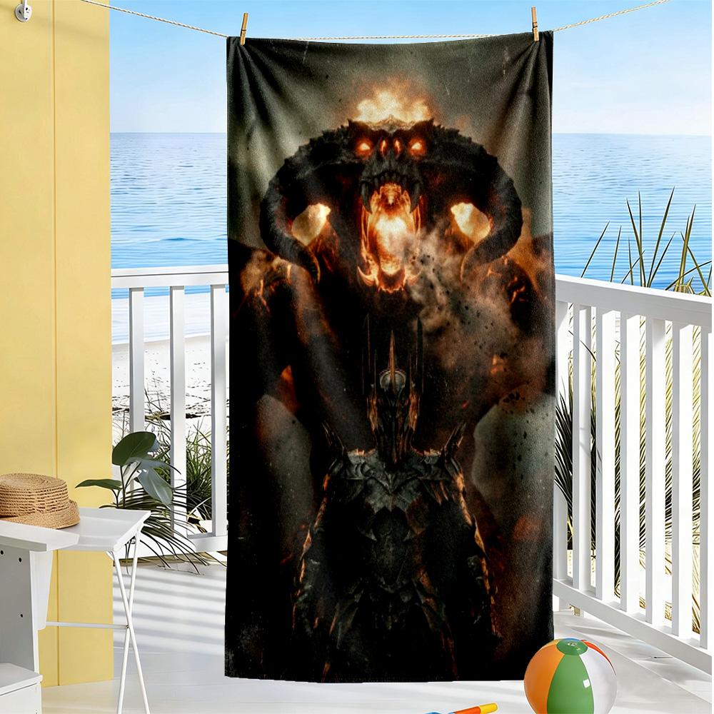 Lord Rings Beach Towel Super Soft Absorbent Comfortable Lightweight Perfect for Traveling Yoga Camping and Swimming