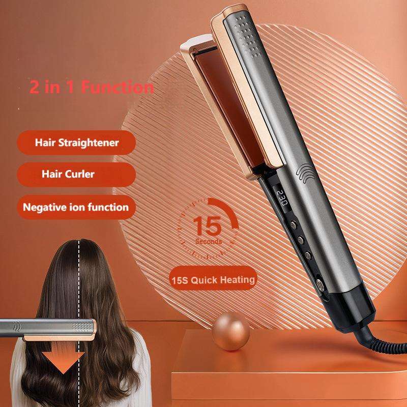 2-in-1 electric hair dryer and straightener for quick heating, dry and wet dual-purpose home styling salon tools