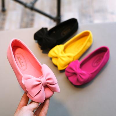 Sagit Children Kid Baby Girls Solid Bowknot Student Single Soft Dance Princess Shoes